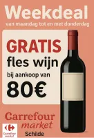Gratis fles wijn bij aankoop van 80€